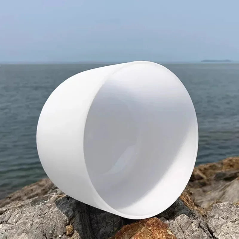 White Frosted Crystal Singing Bowl-ToShay.org