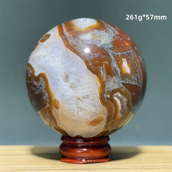 Red Moss Crystal Agate Ball-ToShay.org