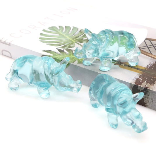 Blue Glass Rhinoceros-ToShay.org