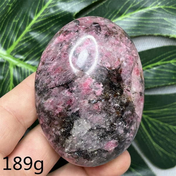 Pink Rhodonite Palmstone-ToShay.org