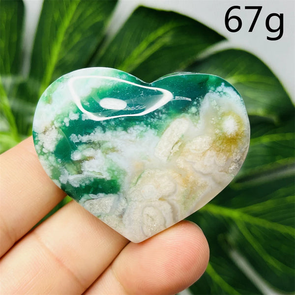 Green Flower Agate Heart-ToShay.org