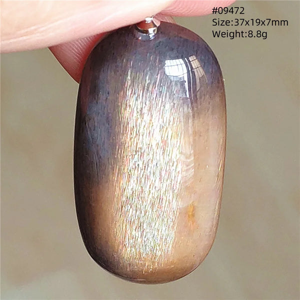 Black Moonstone Sunstone Pendant-ToShay.org