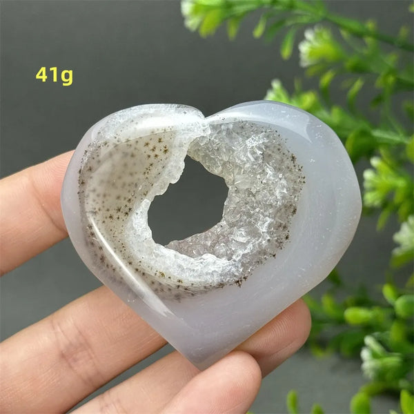 Grey Agate Geode Heart-ToShay.org