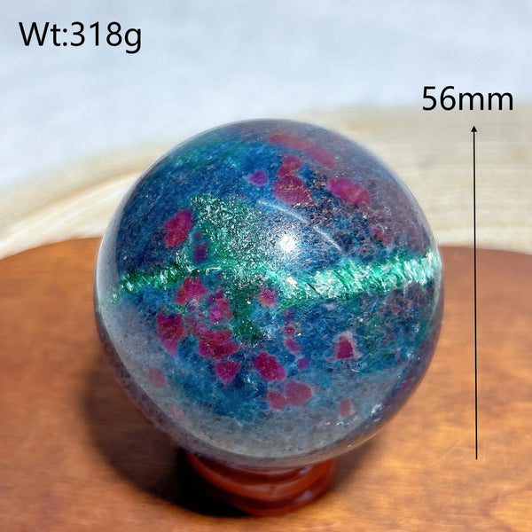Fluorescence Ruby Kyanite Ball-ToShay.org