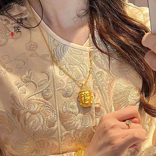 Gold Buddha Head Pendant-ToShay.org