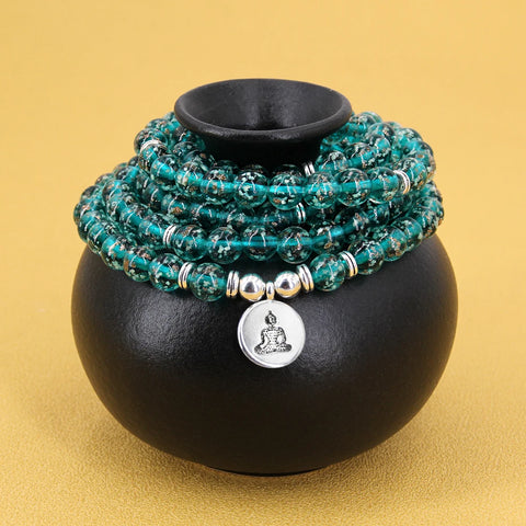 Blue Luminous Mala Bead Bracelet-ToShay.org