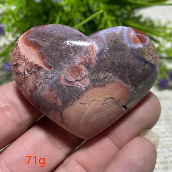 Pink Flower Agate Heart-ToShay.org
