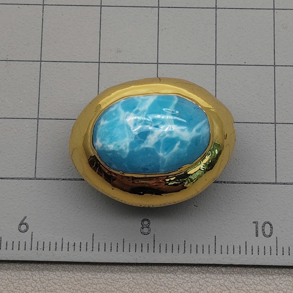 Blue Jade Bezel Beads-ToShay.org