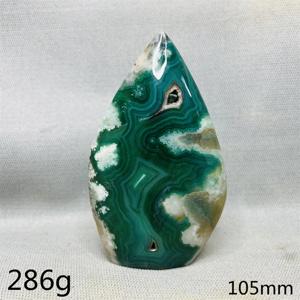 Green Cherry Blossom Agate Flame-ToShay.org