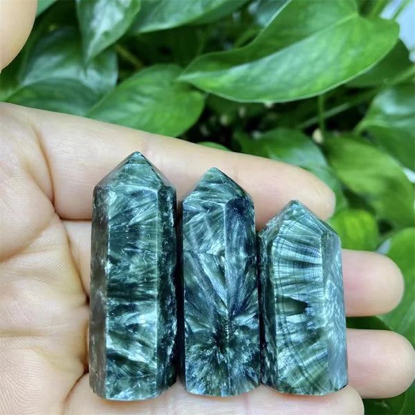 Green Seraphinite Crystal Point-ToShay.org