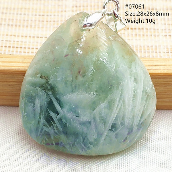 Green Feather Fluorite Pendant-ToShay.org