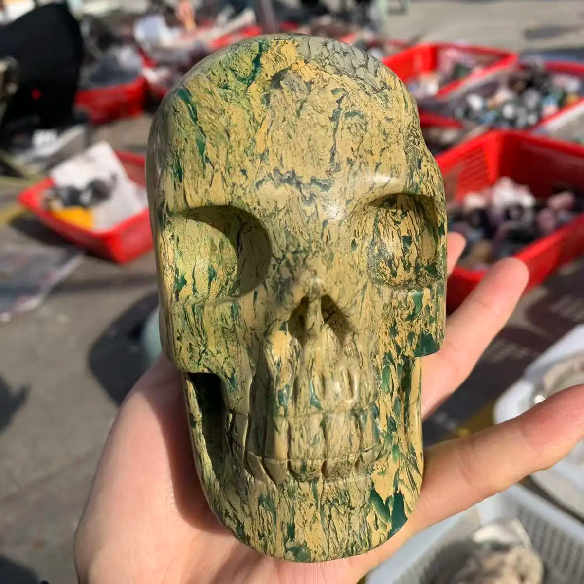 Yellow Banded Agate Skull-ToShay.org