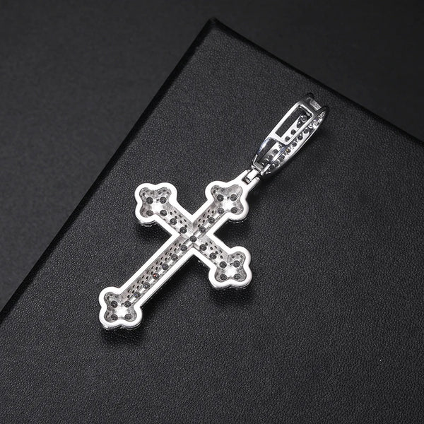 Silver Diamond Cross Pendant-ToShay.org
