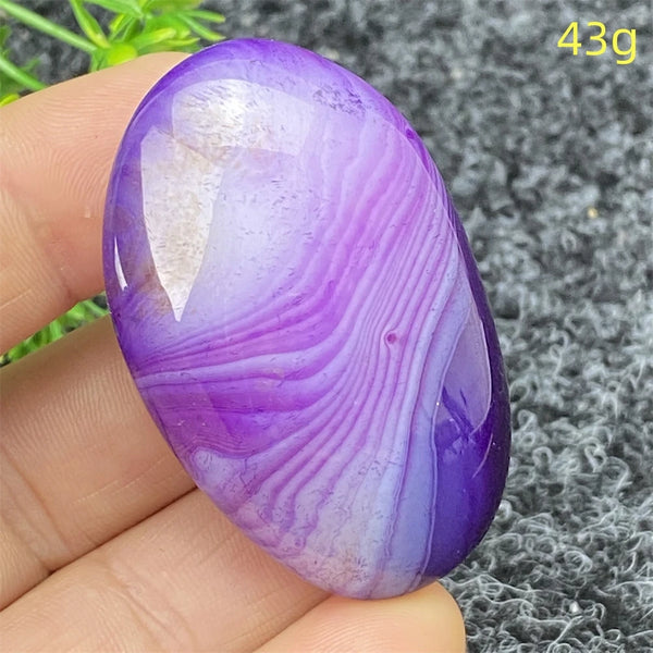 Purple Silk Agate Palm Stone-ToShay.org