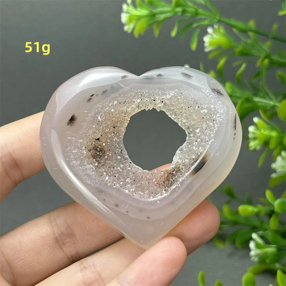 Grey Agate Geode Heart-ToShay.org