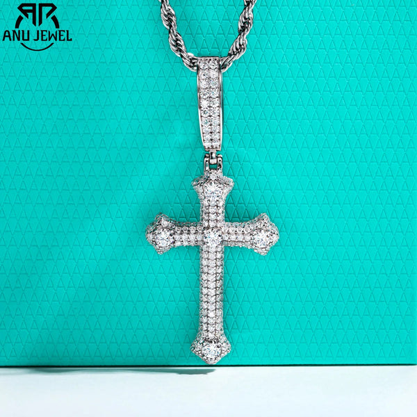 Silver Crystal Cross Pendant-ToShay.org
