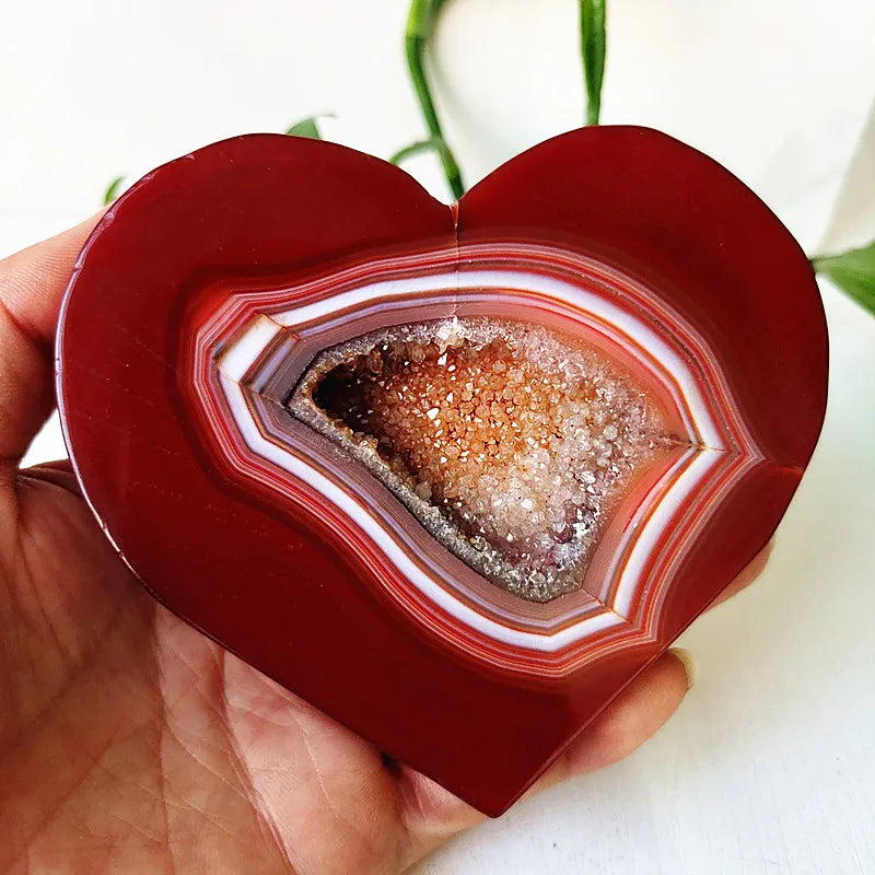 Red Agate Geode Heart-ToShay.org