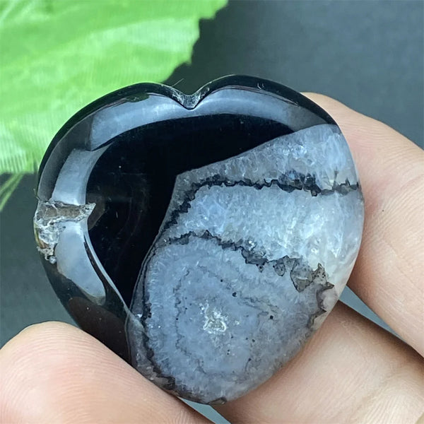Black Agate Geode Heart-ToShay.org