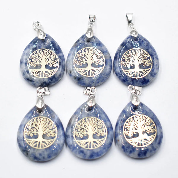 Mixed Crystal Tree Pendant-ToShay.org