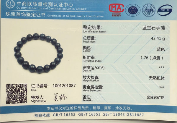 Blue Sapphire Stone Bracelet-ToShay.org