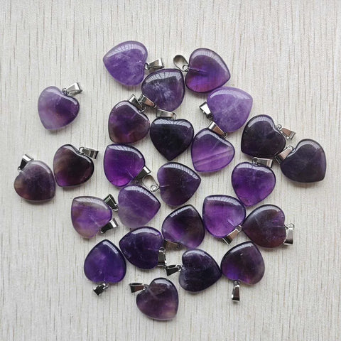 Purple Amethyst Heart Pendant-ToShay.org
