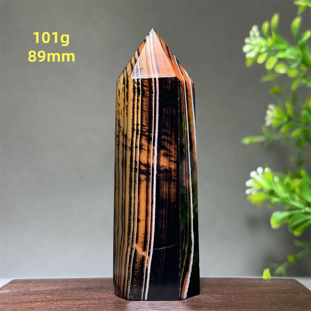 Black Red Agate Stripe Obelisk-ToShay.org