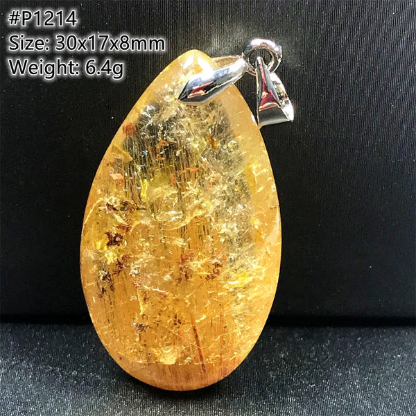 Gold Rutilated Quartz Pendant-ToShay.org