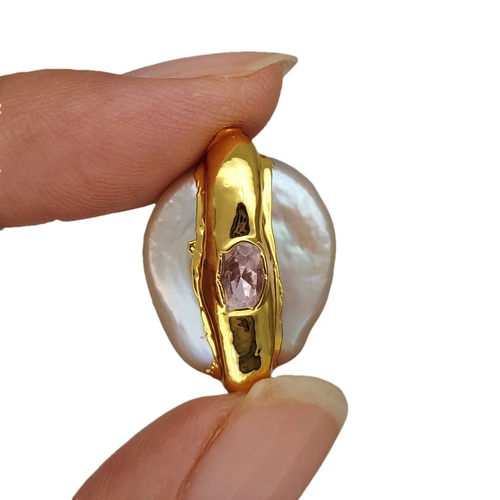 White Pearl Bezel Beads-ToShay.org
