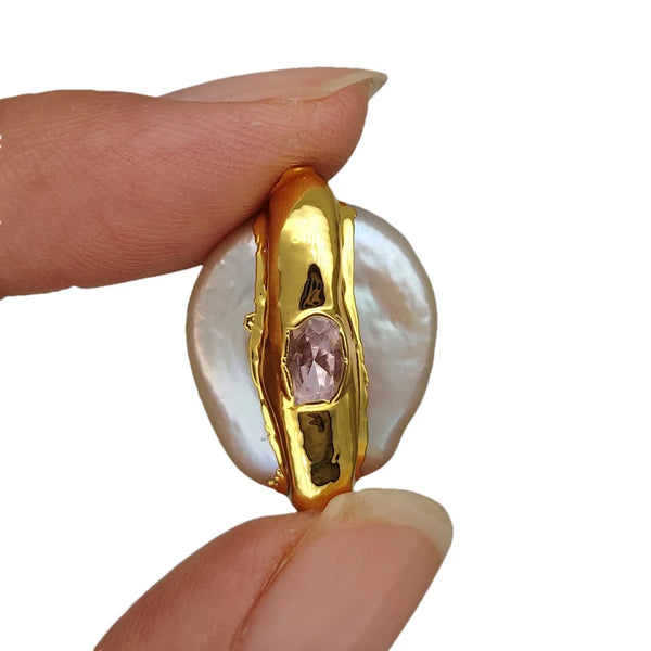 White Pearl Bezel Beads-ToShay.org