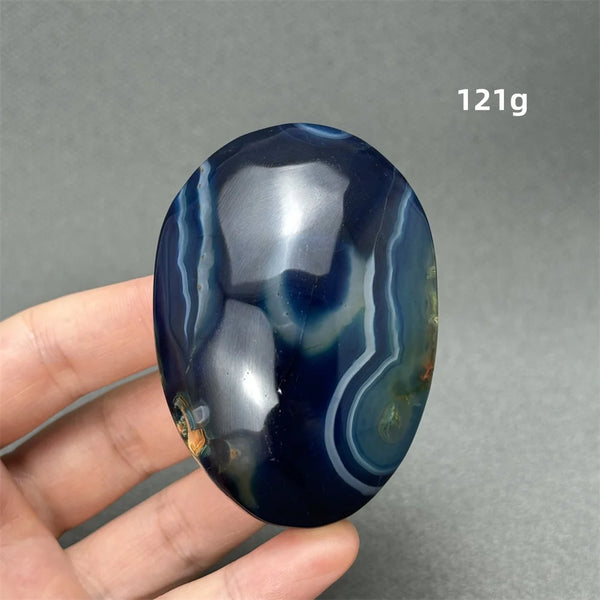 Blue Agate Palm Stone-ToShay.org