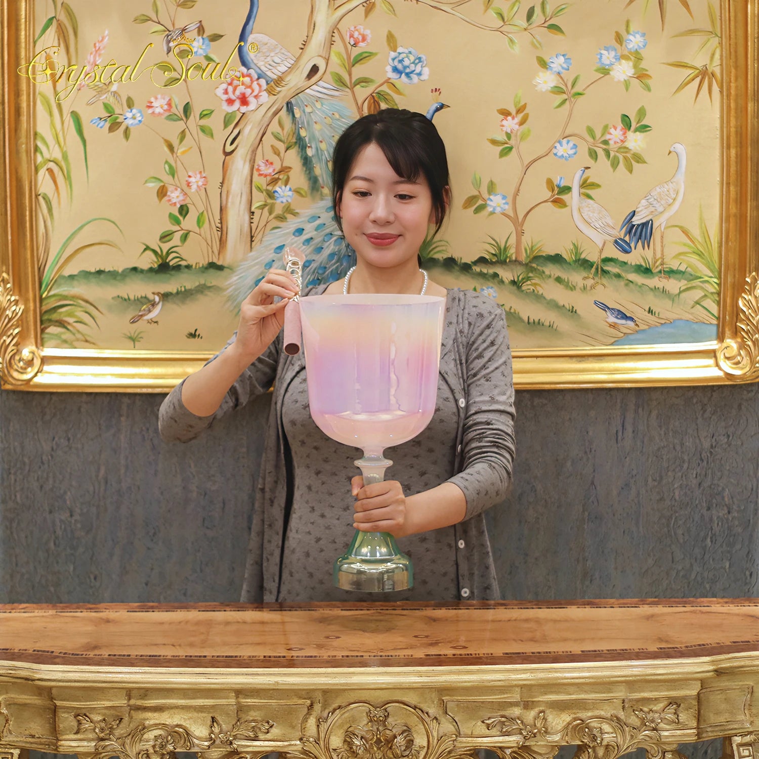 Pink Crystal Singing Chalice-ToShay.org