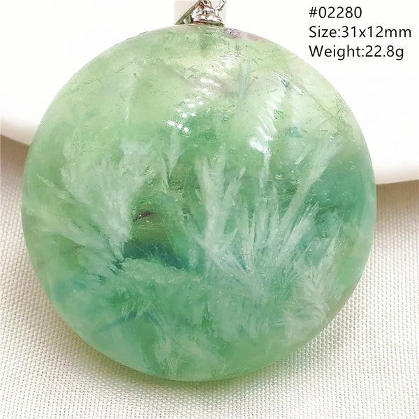Green Feather Fluorite Pendant-ToShay.org