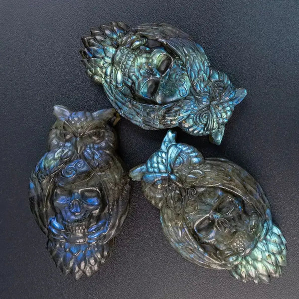 Blue Labradorite Owl-ToShay.org