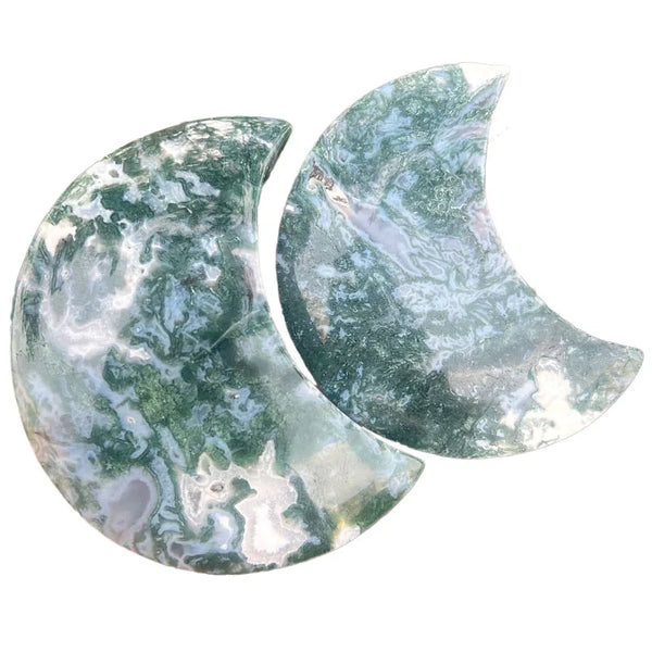 Green Moss Agate Moon-ToShay.org