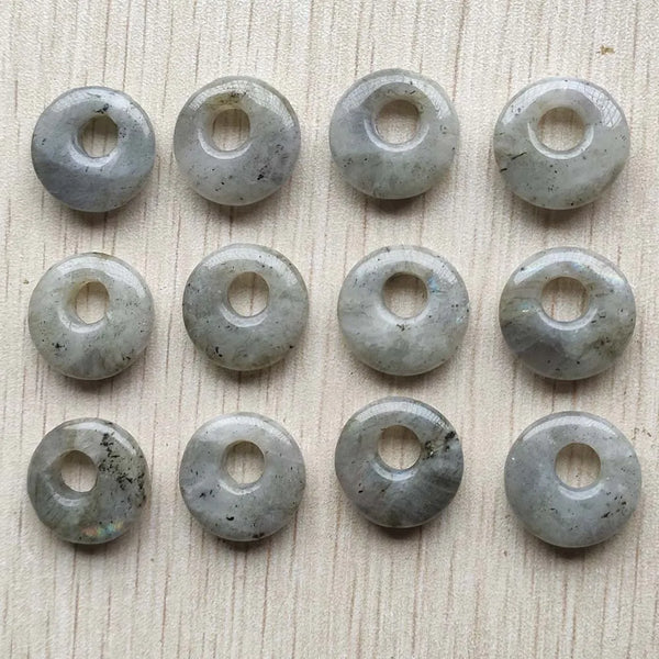 Grey Labradorite Donut Beads-ToShay.org