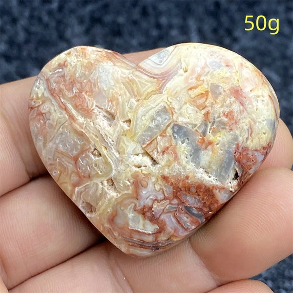 Yellow Crazy Agate Hearts-ToShay.org