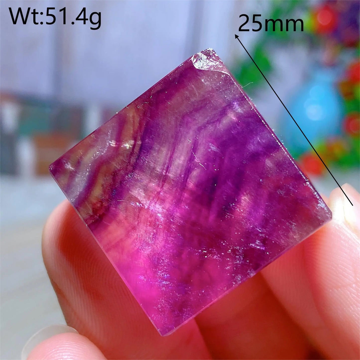 Rainbow Fluorite Cube-ToShay.org