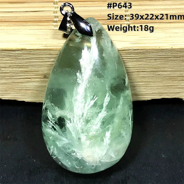 Green Feather Fluorite Pendant-ToShay.org