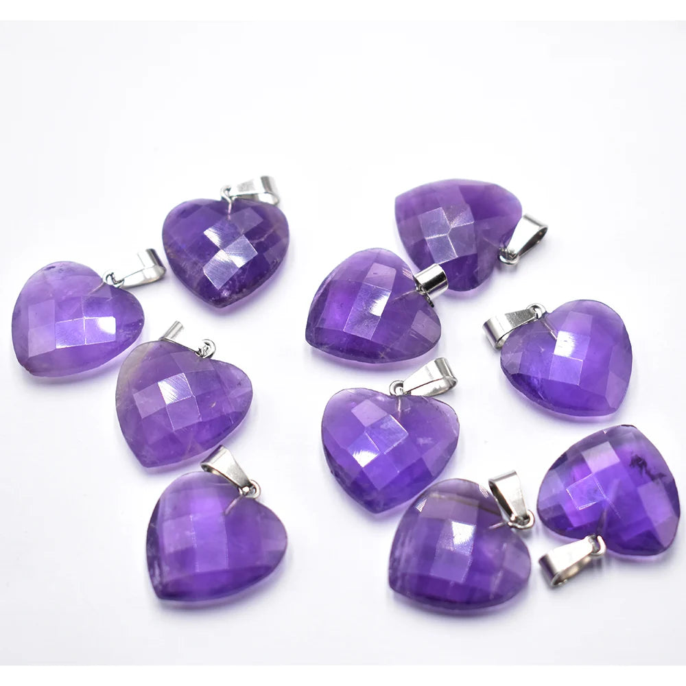 Mixed Crystal Heart Pendants-ToShay.org