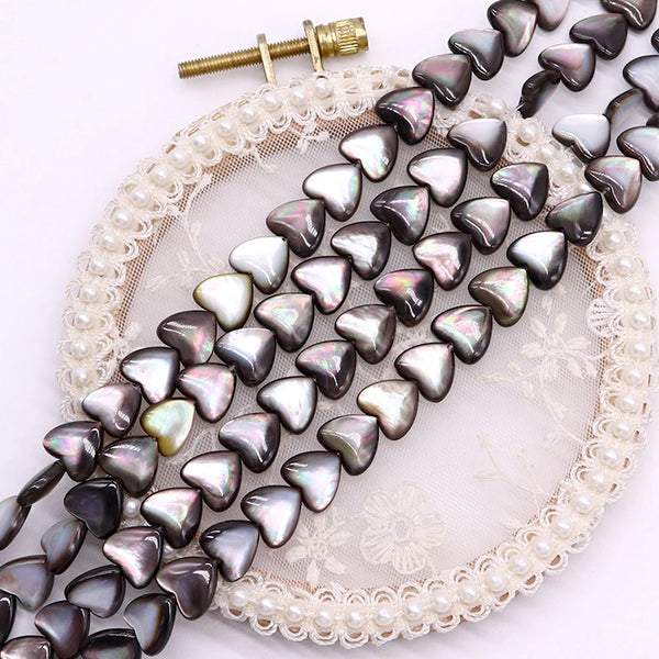 Black Pearl Shell Heart Beads-ToShay.org