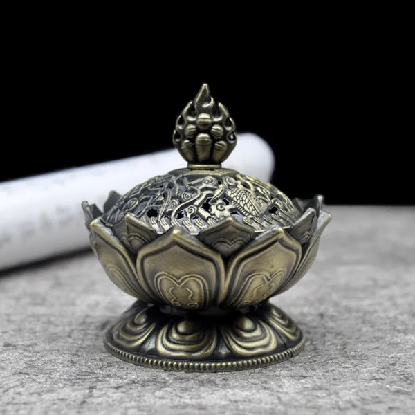 Copper Lotus Incense Burner-ToShay.org