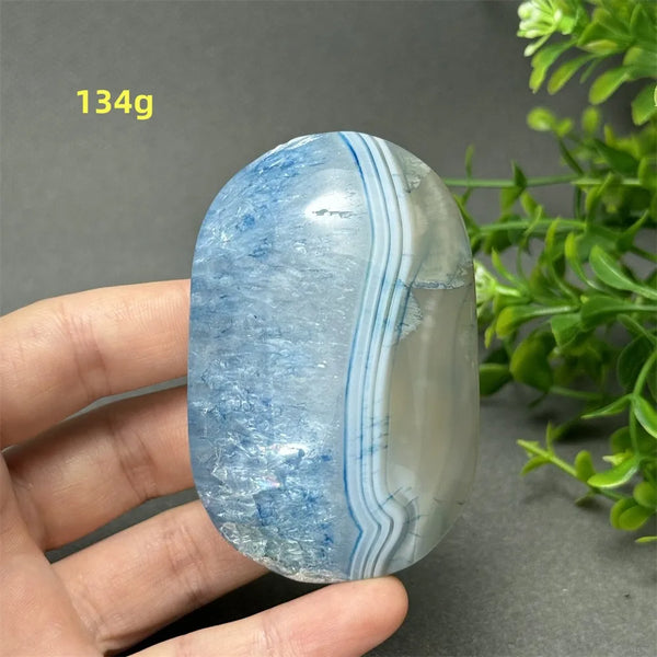 Blue Agate Palm Stone-ToShay.org