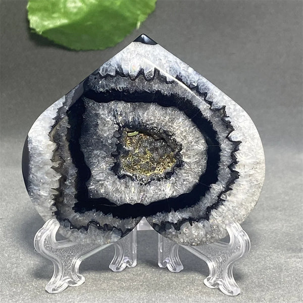 Black Agate Geode Heart-ToShay.org