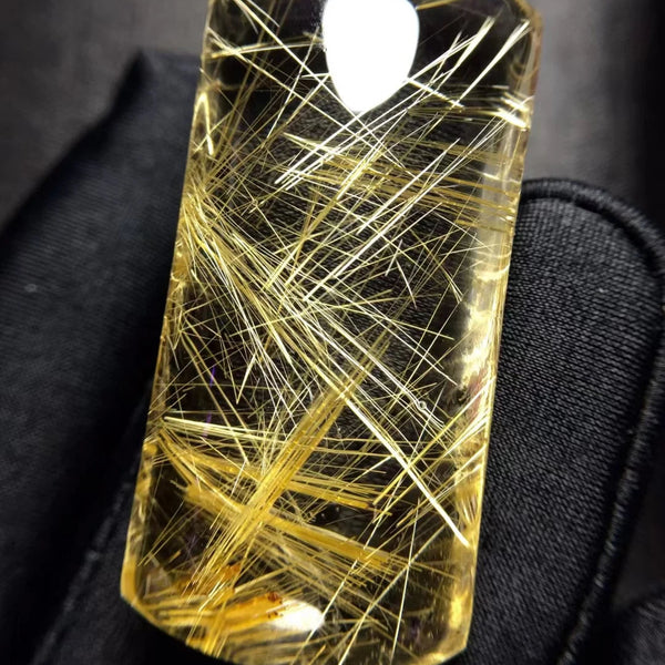 Gold Rutilated Quartz Pendant-ToShay.org