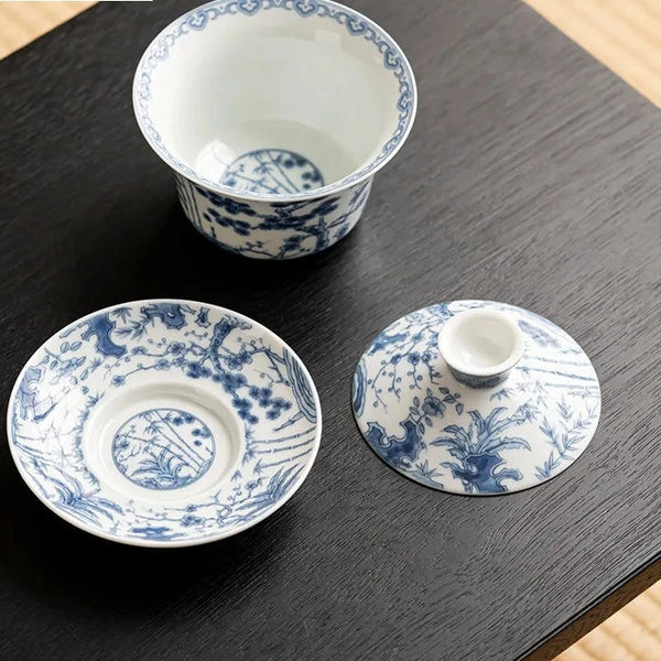 Blue White Gaiwan Tea Bowl-ToShay.org