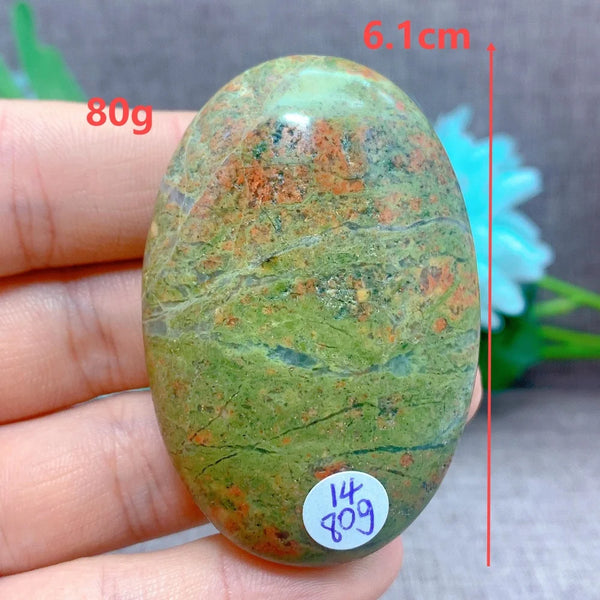 Green Unakite Palm Stone-ToShay.org