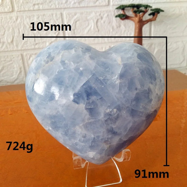 Blue Celestite Crystal Heart-ToShay.org