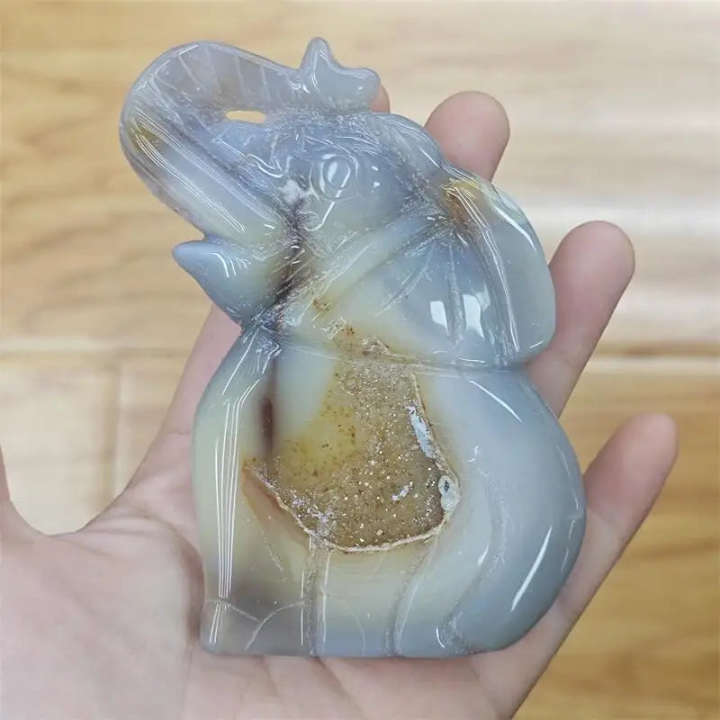 Grey Agate Geode Elephant-ToShay.org