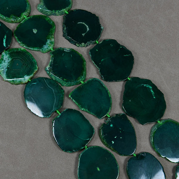 Green Agate Slice Beads-ToShay.org