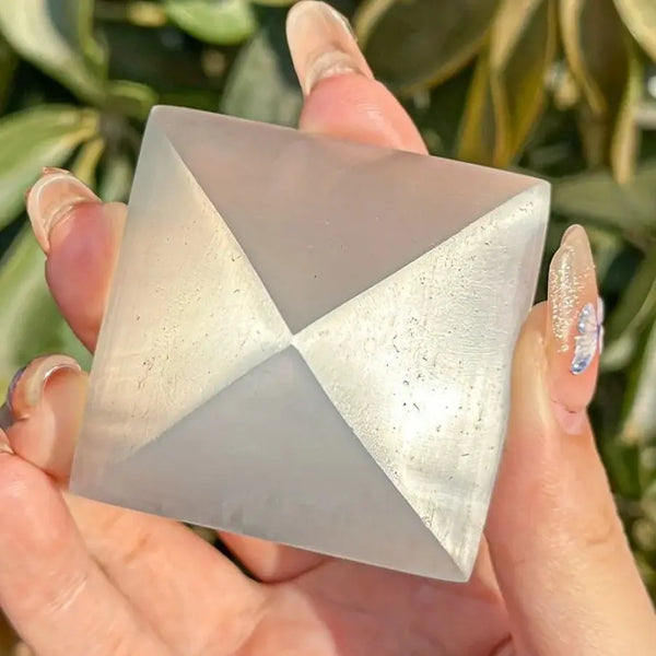 White Selenite Pyramid-ToShay.org